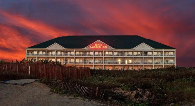 Кровать в общем номере Hilton Garden Inn South Padre Island Beachfront