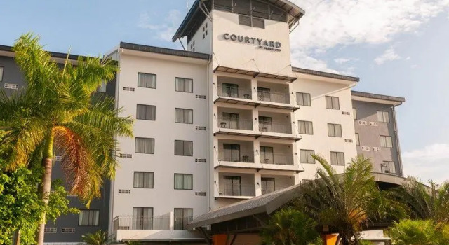 Кровать в общем номере Courtyard by Marriott San Salvador