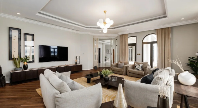 Beachfront 6BR Villa w Private Pool at the Palm, Забронировать Вилла Виллы Дубая, Вилла