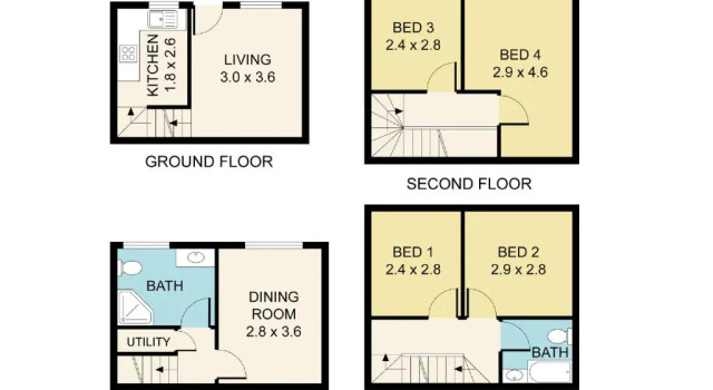 Апартаменты Beautiful 4BD Family Home Burley Leeds