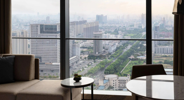 Двухместный номер с видом на город Zhangjiagang Marriott Hotel