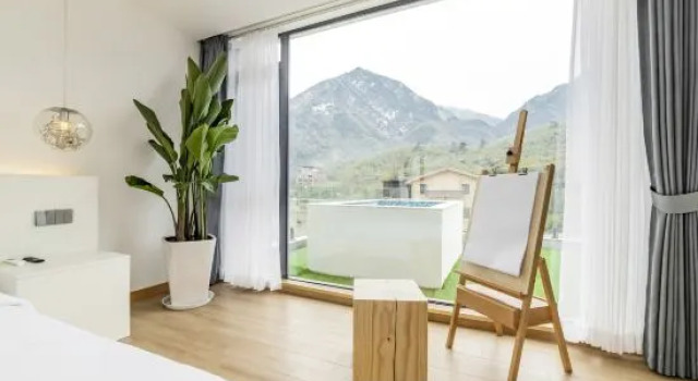 Кровать в общем номере Yunshang grassland anjimamba B & B