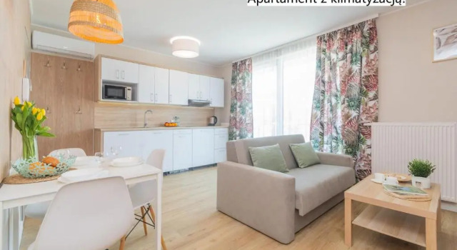Студия с балконом APARTAMENTY MIERZEJA - Stegna Forest, blisko lasu, Bezpłatny Meleks