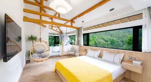 Люкс Luxury Anji Qingzhuyuan - Near Stream - Half-Air Pool - Elevator Room Viewing Guesthouse