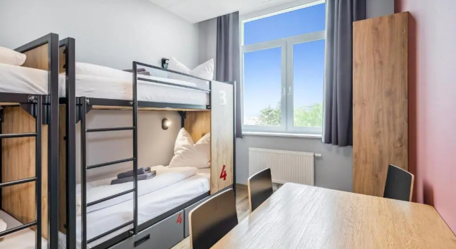 Кровать в общем номере Hostel Am Windberg