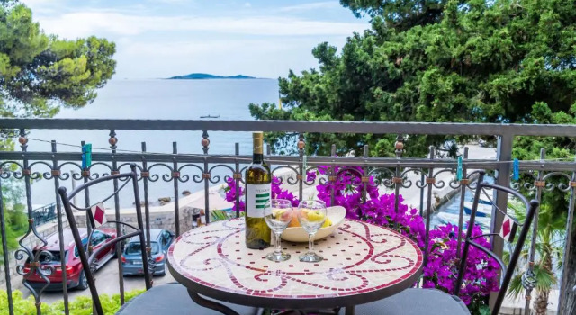 Студия с балконом и с видом на море Apartments Villa Palma