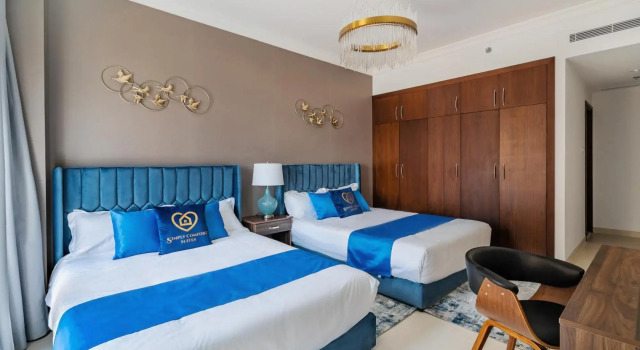 Bright 1bd 110m2 in Palm. Pool, Gym, Beach,Parking