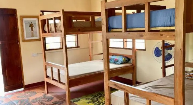 Кровать в общем номере Kameleon Blue Arts Lodge