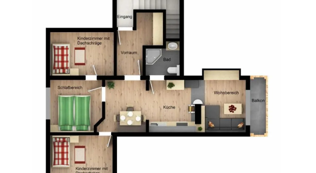 Семейные апартаменты с балконом Almhaus Nassfeld