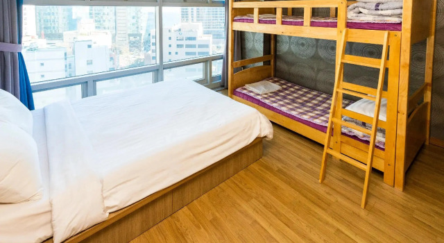 Четырёхместный номер Standard Busan Popcorn Hostel