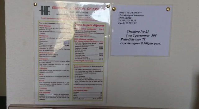 Двухместный номер Standard Hôtel de France