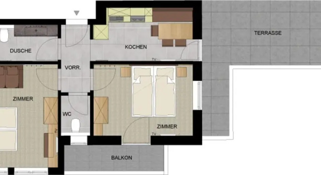 Апартаменты с 2 комнатами Hotel Garni Fimba