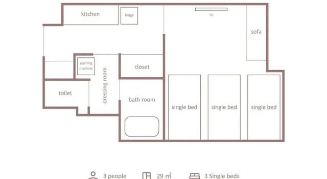 Трёхместный номер Standard Minn Umeda East