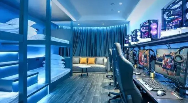 Кровать в общем номере Riot Games E-sports Hotel (Shaoguan Kuangshan Park Moer City Branch)