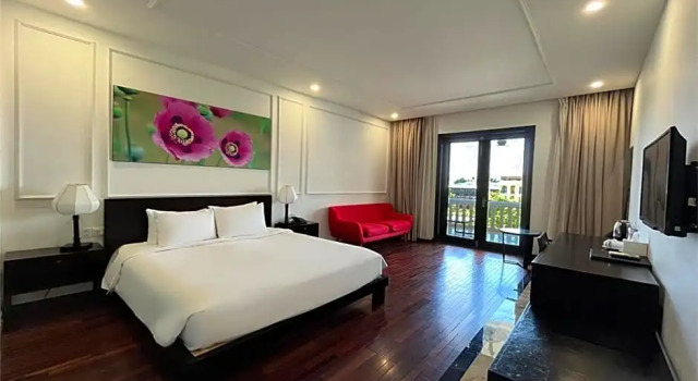 Двухместный номер Deluxe с балконом и с видом на реку Thanh Binh Riverside Hoi An