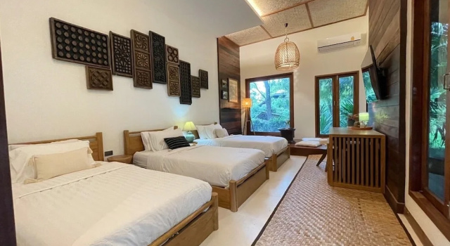 Трёхместная вилла с балконом и с видом на сад Tai Resort