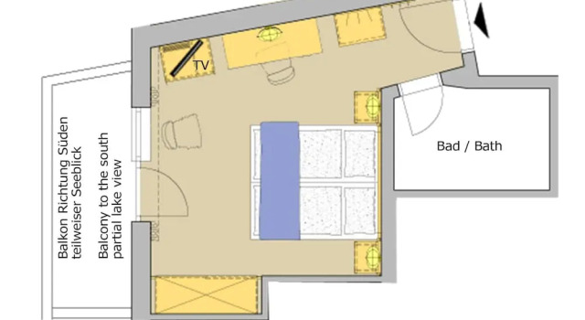 Двухместный номер Standard с балконом и с видом на горы Hotel Berner