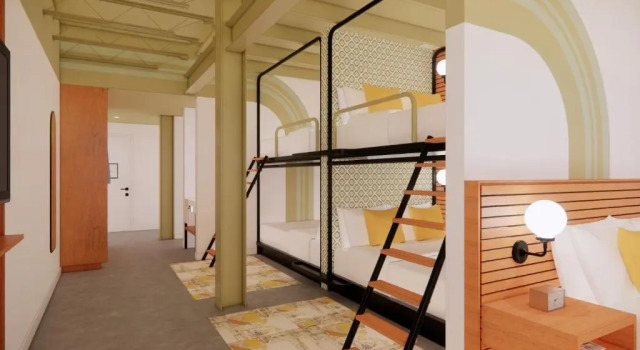 Кровать в общем номере The Myriad Hotel Louisville, Tapestry Collection by Hilton