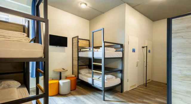 Кровать в общем номере a&o Dortmund Hauptbahnhof