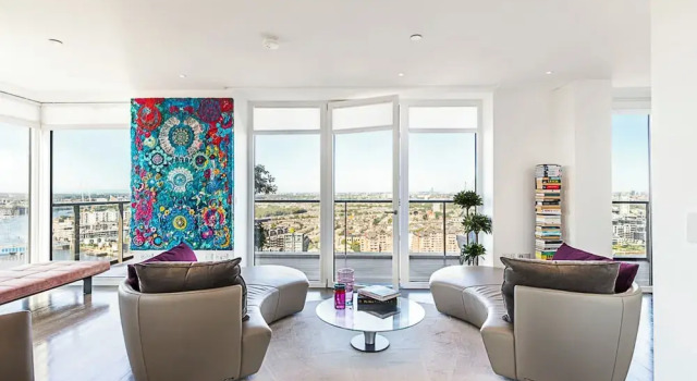 Luxurious 3-bed Sky-high Battersea Gem, Забронировать Апартаменты/квартира Апартаменты Лондона, рядом с Design Centre, Chelsea Harbour, Апартаменты/квартира