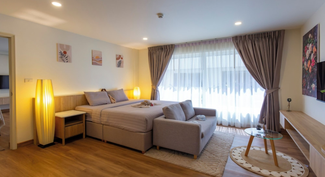 1BR Walk to Lamai Beach Sauna & Gym C264, Забронировать Апартаменты/квартира Апартаменты Ламаи-Бич, рядом с Ночной рынок Ламаи, Апартаменты/квартира