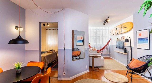Quarto&Sala a 550m da Praia de Ipanema | PFA58/804