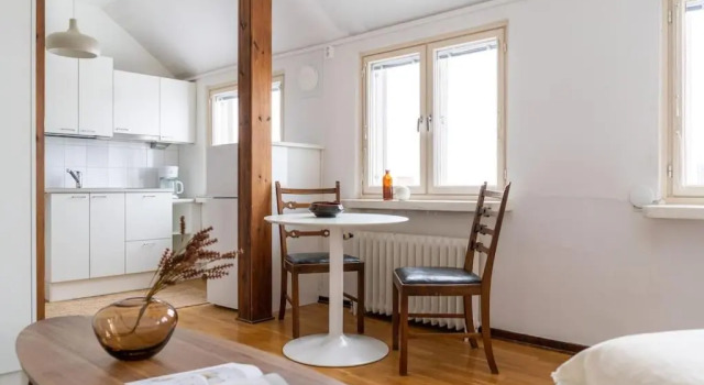Студия Upper floor studio with a sea view