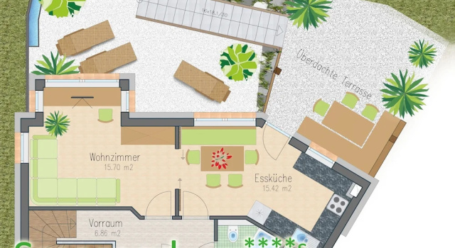 Люкс Deluxe с 3 комнатами с видом на внутренний двор Apart Central   Premium Mountain&Garden