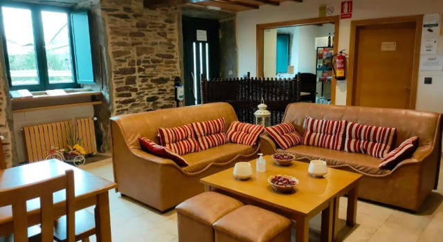 Кровать в общем номере Pension Albergue Alborada