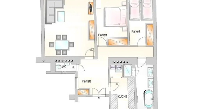 Апартаменты Luxury с 2 комнатами Central Vienna-Living Premium Suite