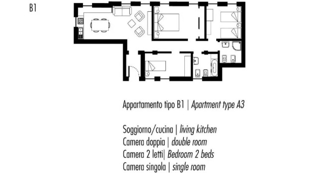 Апартаменты с 3 комнатами Ca Degli Antichi Giardini Apartments