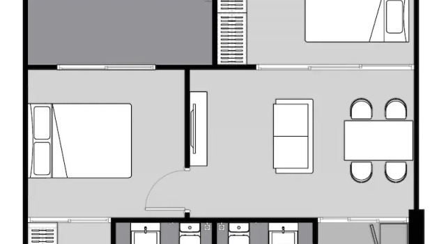 Семейный номер Standard с 2 комнатами Salaya One Hotel & Service Apartment
