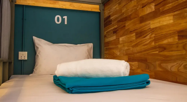 Кровать в общем номере Sleep Pod Hostel