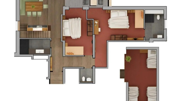 Апартаменты с 3 комнатами с балконом Haus Sonnenterrasse