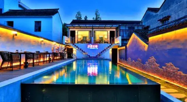 Houx afternoon Garden Design Hotel, Book Boutique Hotel Hoteller i Wuzhen med pool, Swimmingpool