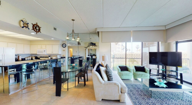 Gulf-view 3br, Patio, Yard: Suntide III - Unit 101, Buchen Sie Ferienwohnung Padre Island USA
