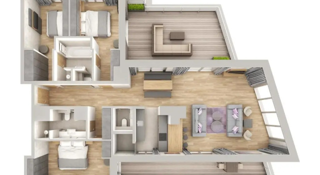 3 oda çatı katı daire Downtown Apartments Berlin