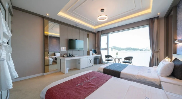 Deluxe Tweepersoonskamer uitzicht op de haven Hotel the One Yeosu