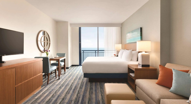 Двухместный студия-люкс (плюс диван-кровать) oceanfront Hyatt House Virginia Beach / Oceanfront