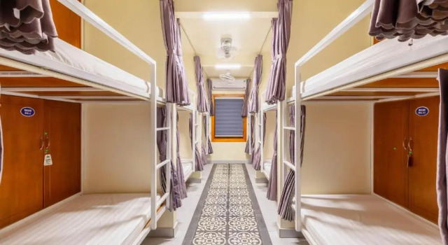 Кровать в общем номере Tam Coc Banana Bungalow