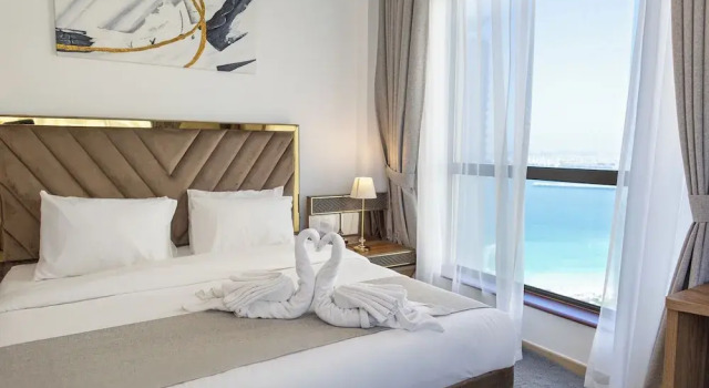 Апартаменты Deluxe с 2 комнатами с балконом и с видом на гавань HAPPY SEASON I Apartment on JBR