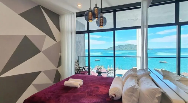 Апартаменты Deluxe с балконом и с видом на гавань Seaview Bliss Studio By Tropical Elegance
