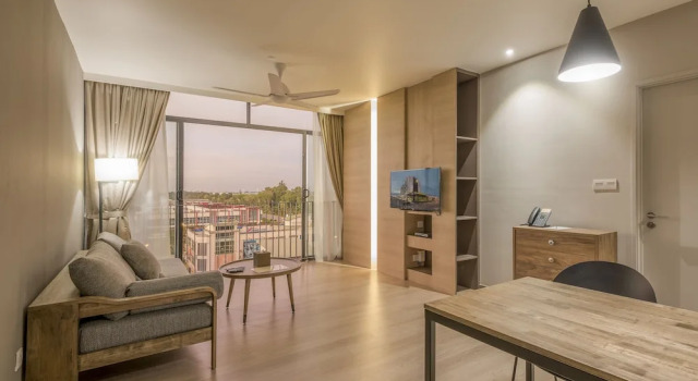 Семейные апартаменты с 2 комнатами с частичным видом на море Jinhold Hotel & Serviced Apartment Miri