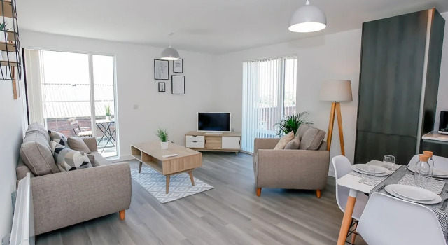 Апартаменты с 2 комнатами с балконом Hilltop Serviced Apartments- Northern Quarter