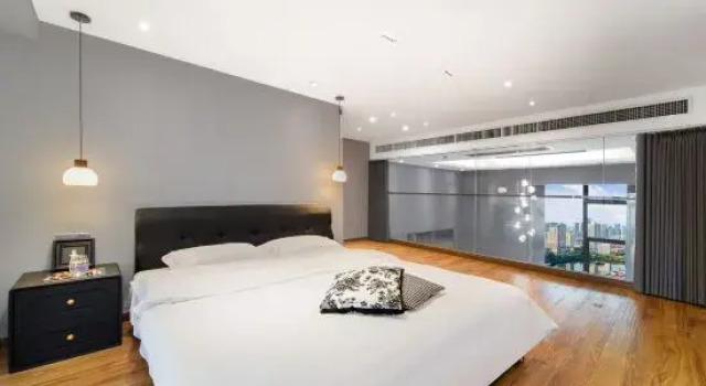 Люкс Deluxe с 3 комнатами с видом на озеро Rainforest Light Luxury Homestay (Hankou Railway Station)