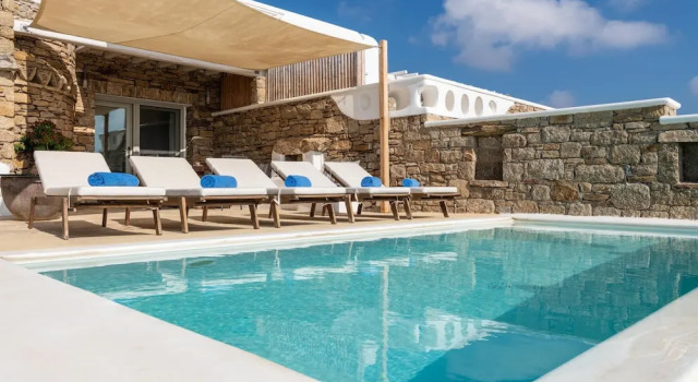Вилла с 2 комнатами с балконом и с видом на море Mykonos Divino