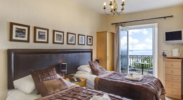 Standaard Tweepersoonskamer met balkon en  uitzicht op zee The Downs Babbacombe