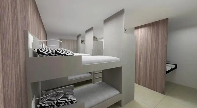 Кровать в общем номере CHA Mime Hotel