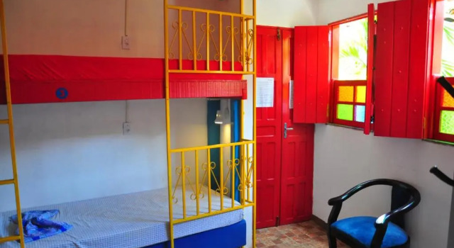 Кровать в общем номере Viela Hostel