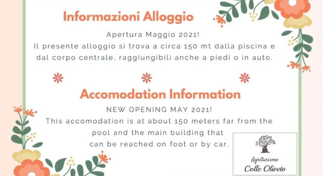 Апартаменты с видом на сад Agriturismo Colle Oliveto